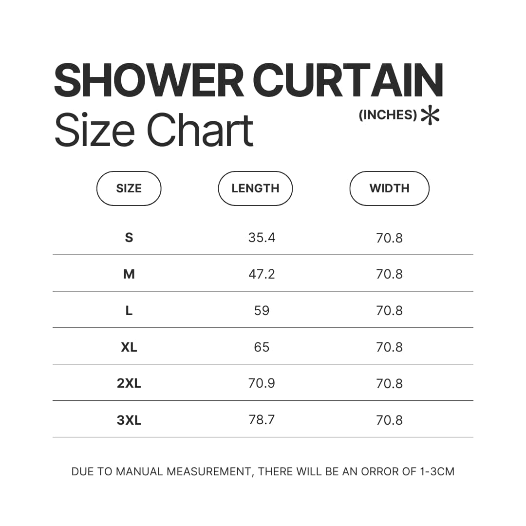 Shower Curtain Size Chart - One Piece Mall