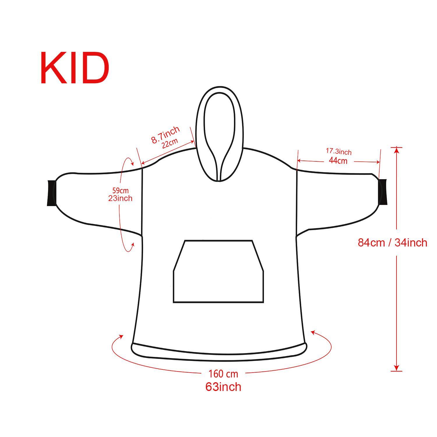 snug hoodie kid size chart - One Piece Mall