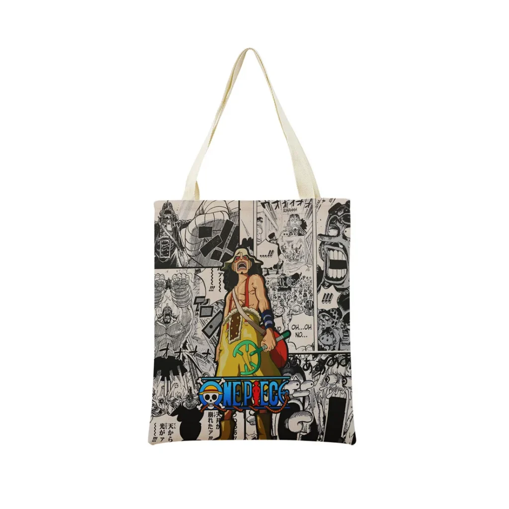 Anime One Piece Pattern Market Eco Shopping Bag Double Side Print Design Foldable Women Handbag Portable 10 - One Piece Mall