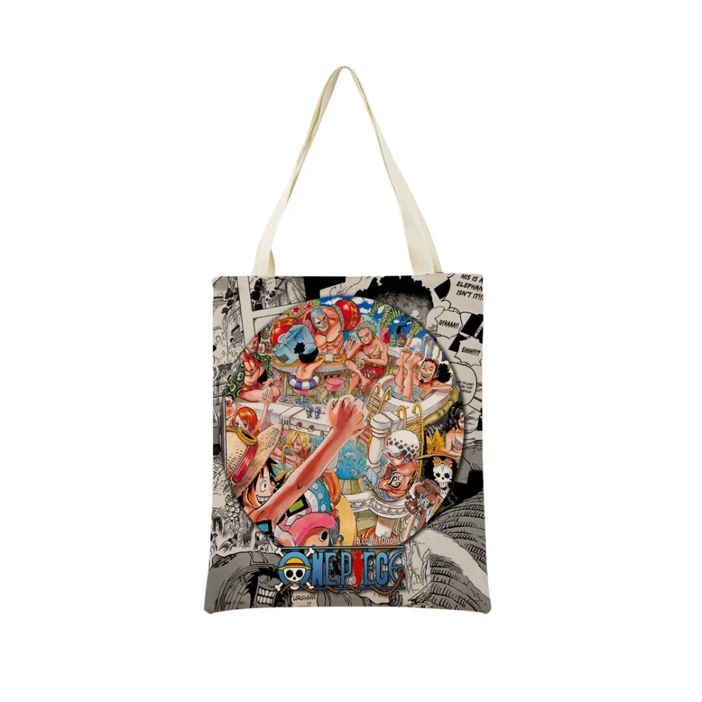 Anime One Piece Pattern Market Eco Shopping Bag Double Side Print Design Foldable Women Handbag Portable 16 - One Piece Mall