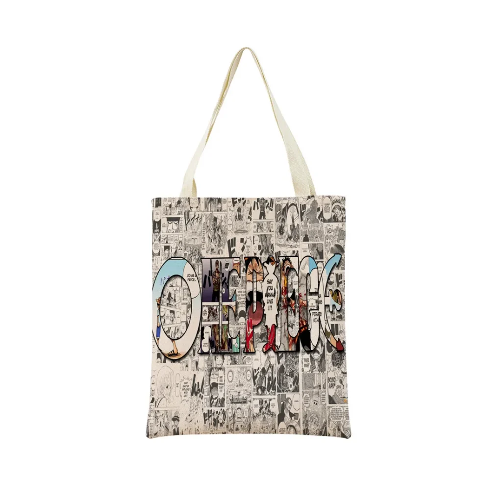 Anime One Piece Pattern Market Eco Shopping Bag Double Side Print Design Foldable Women Handbag Portable 18 - One Piece Mall