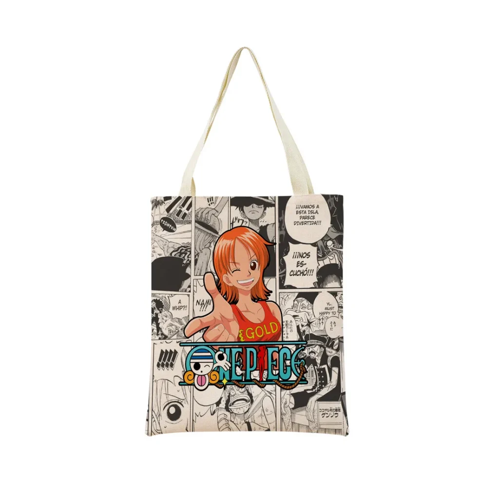 Anime One Piece Pattern Market Eco Shopping Bag Double Side Print Design Foldable Women Handbag Portable 20 - One Piece Mall