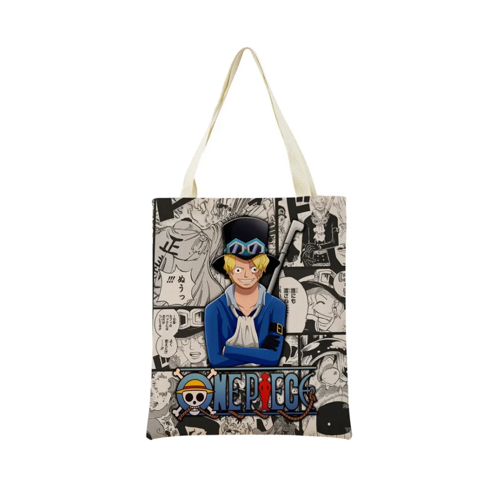 Anime One Piece Pattern Market Eco Shopping Bag Double Side Print Design Foldable Women Handbag Portable 21 - One Piece Mall