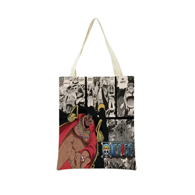 Anime One Piece Pattern Market Eco Shopping Bag Double Side Print Design Foldable Women Handbag Portable 24 - One Piece Mall
