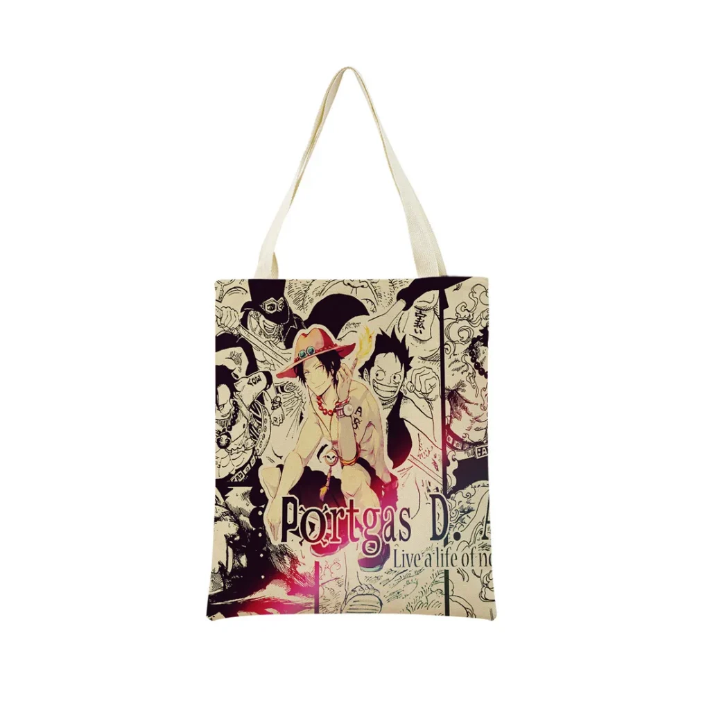 Anime One Piece Pattern Market Eco Shopping Bag Double Side Print Design Foldable Women Handbag Portable 5 - One Piece Mall