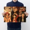 Anime One Piece Three Brothers White Beard Red Hair Dragon Kraft paper vintage poster bar cafe - One Piece Mall