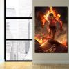 One Piece Angry Realistic Ace Fire Fist Revenge 1pc Wall Art 2 - One Piece Mall