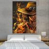 One Piece Blazing Fire Fist Ace Pirate Yellow 1pc Wall Art 1 - One Piece Mall