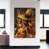 One Piece Blazing Fire Fist Ace Pirate Yellow 1pc Wall Art 2 - One Piece Mall