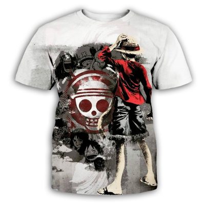 Pirate King Tee Shirt For Male One Piece T shirt Mens Cotton Tshirt Luffy Straw Hat - One Piece Mall