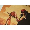 Room Decor Anime One Piece Sea revenge ancient kraft paper printed poster family room decorative aesthetics 4 - One Piece Mall