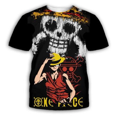 Summer Hot 3d Printing T shirt for Men and Kids Interesting Anime One piece Luffy Pattern - One Piece Mall