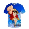 Summer New Animation One Piece Series Printed Boys and Girls Luffy 3D Fashion Fashion Style Casual 2 - One Piece Mall