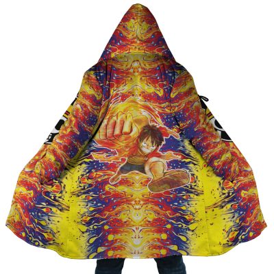 Trippy Luffy One Piece AOP Hooded Cloak Coat MAIN Mockup - One Piece Mall