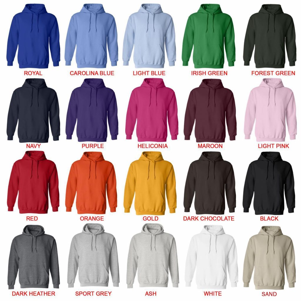 hoodie color chart - One Piece Mall