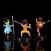 3pcs Set Anime One Piece 9cm Luffy Ace Sabo Figurine With Stick Weapoon Childhood PVC Action 1 - One Piece Mall