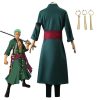 Kostum Cosplay Anime One Piece Roronoa Zoro Kostum Halloween Pakaian Peran Kimono Pakaian Seragam Pesta Set 2 - One Piece Mall