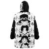 Ace Sabo Luffy One Piece Snug Oversized Blanket Hoodie BACK Mockup - One Piece Mall