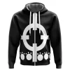 Bartholomew Kuma One Piece Zip Hoodie Jacket FRONT mockup - One Piece Mall