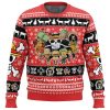 Chibi Straw Hat Pirates One Piece Ugly Christmas Sweater FRONT mockup - One Piece Mall