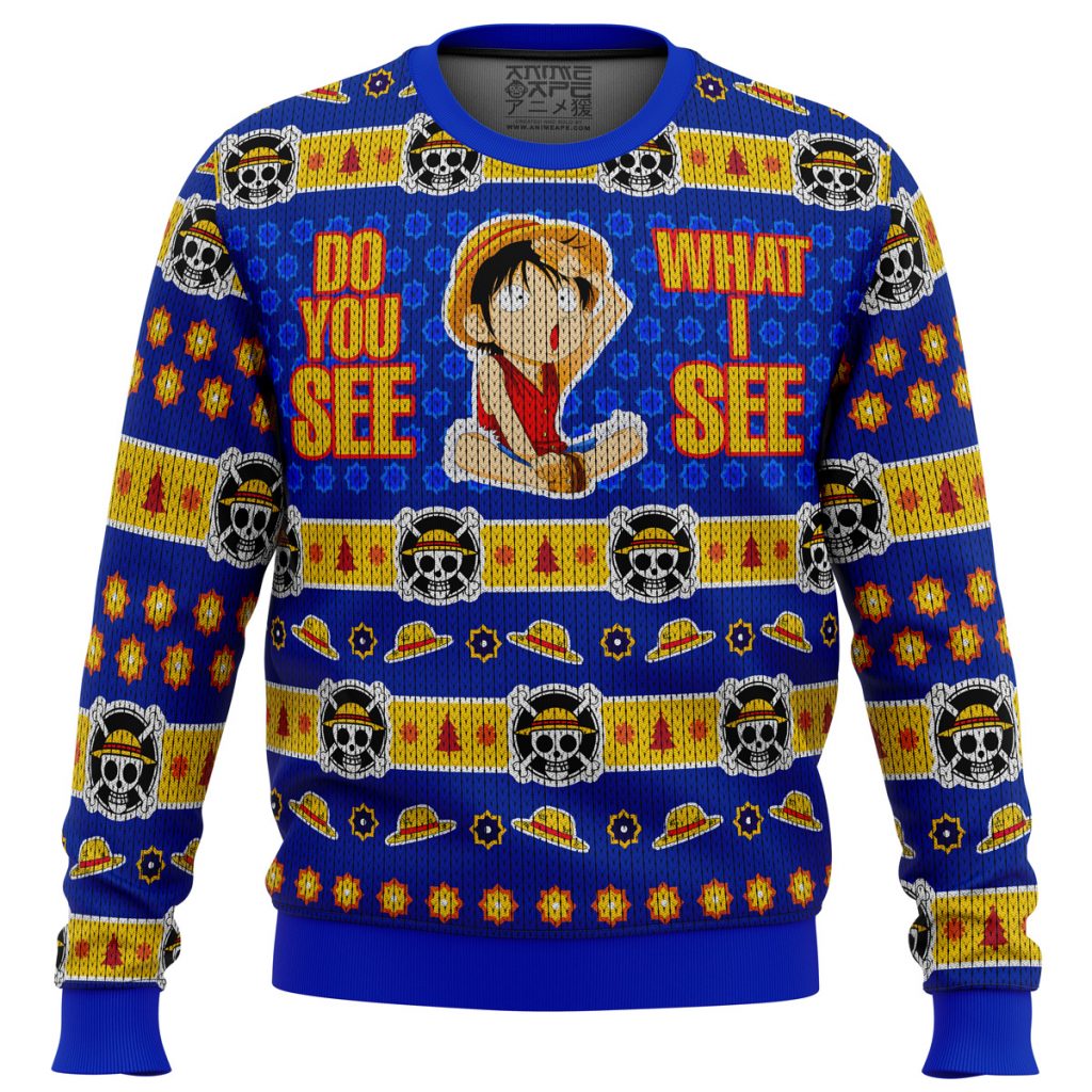 Do You See What I See Monkey D Luffy One Piece men sweatshirt FRONT mockup - One Piece Mall