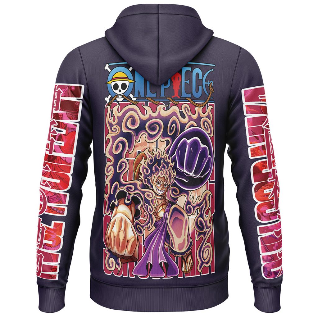 Gear 5th Luffy One Piece Streetwear Lightweight Hoodie BACK mockup 1 - One Piece Mall