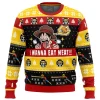 I Want To Eat Meat OP Ugly Christmas Sweater FRONT mockup - One Piece Mall