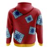 Luffy Wano Pattern One Piece Zip Hoodie Jacket BACK mockup - One Piece Mall