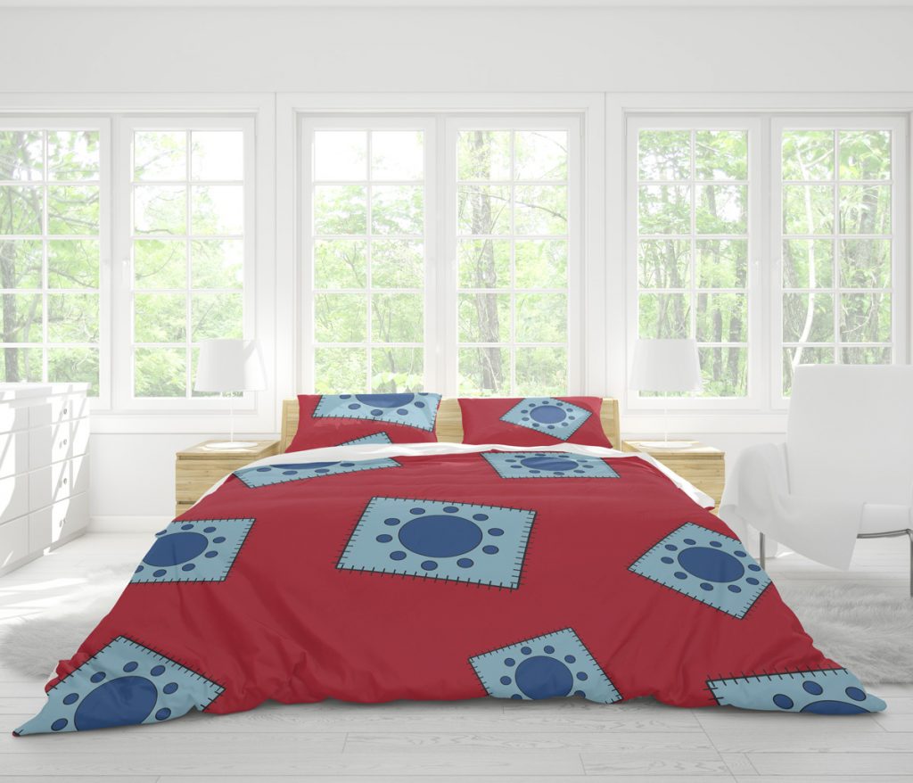 Luffy Wano pattern One Piece set mockup bottom - One Piece Mall