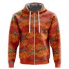 Mera Mera No Mi One Piece Zip Hoodie Jacket FRONT mockup - One Piece Mall