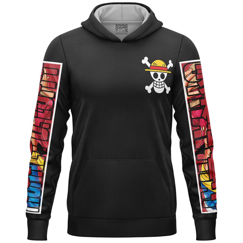 Monke D. Luffy One Piece Streetwear Lightweight Hoodie FRONT mockup - One Piece Mall