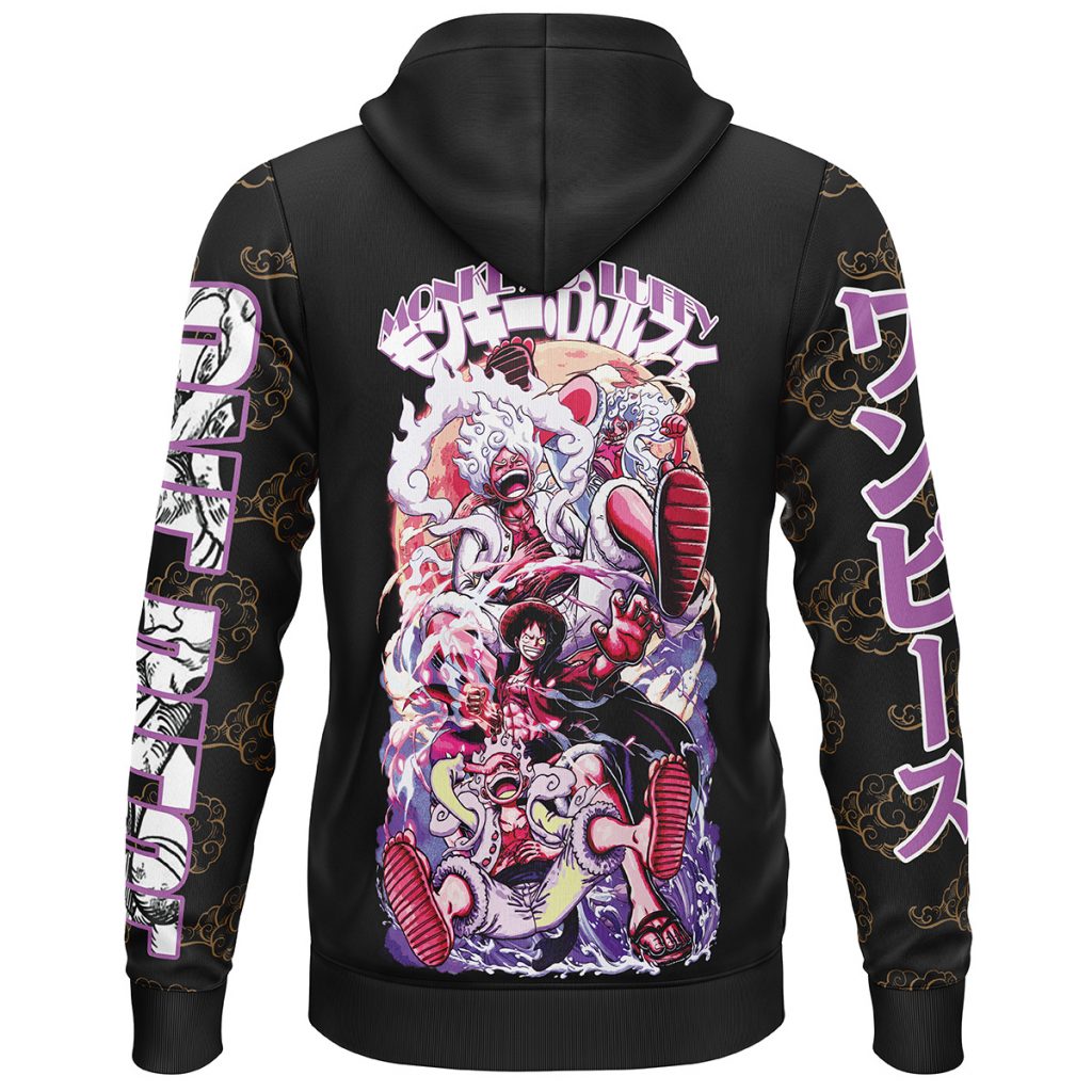 Monkey D. Luffy Gear 5th V4 One Piece Streetwear Lightweight Hoodie BACK mockup - One Piece Mall