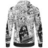 Straw Hat Wanted Pattern One Piece Lightweight Hoodie BACK mockup - One Piece Mall