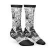 Straw Hat Wanted Pattern One Piece Socks SIDE mockup - One Piece Mall
