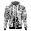 Straw Hat Wanted Pattern One Piece Zip Hoodie Jacket FRONT mockup - One Piece Mall