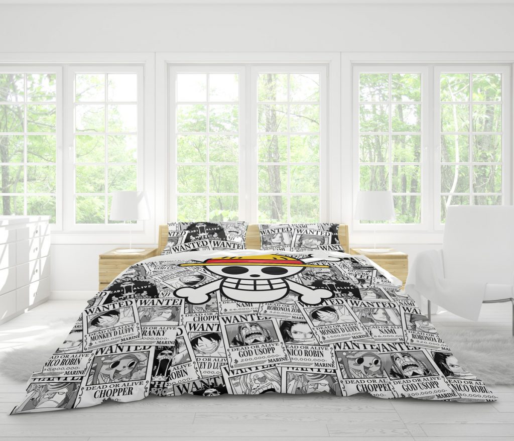 Straw Hat Wanted Posters Pattern One Piece set mockup bottom - One Piece Mall