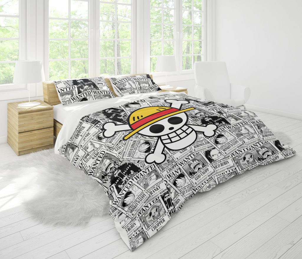 Straw Hat Wanted Posters Pattern One Piece set mockup side - One Piece Mall
