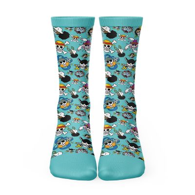 Straw Hats Jolly Roger One Piece Socks FRONT mockup - One Piece Mall