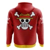 Straw Hats Luffy One Piece Zip Hoodie Jacket BACK mockup - One Piece Mall