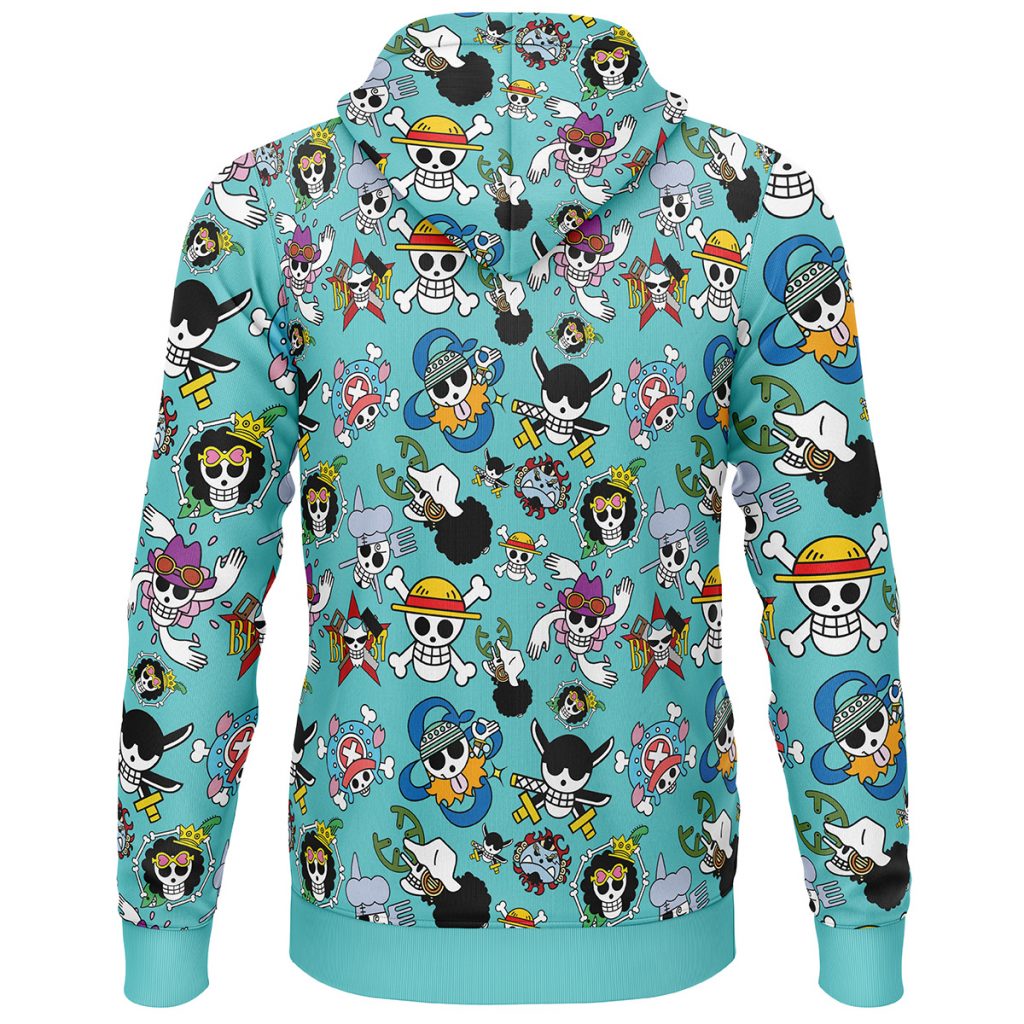 Strawhats Jolly Roger One Piece Lightweight Hoodie BACK mockup - One Piece Mall