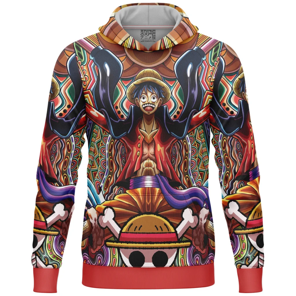 Trippy Monkey D. Luffy One Piece Lightweight Hoodie FRONT mockup scaled 1 - One Piece Mall