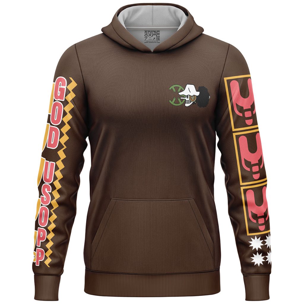 Usopp One Piece Streetwear Lightweight Hoodie FRONT mockup - One Piece Mall